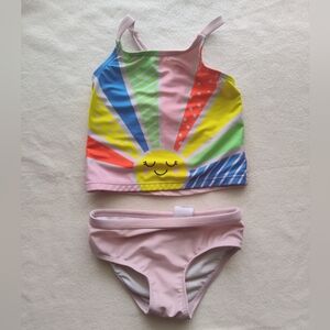 Two Piece Swim Suit Bathing Suit Size 3T Pink Sunshine